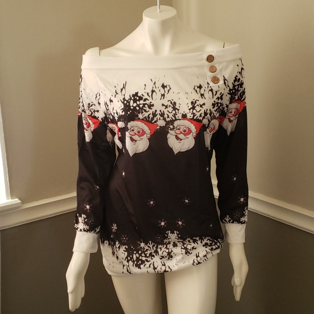 Off the shoulder santa top